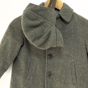 Vintage Toddler’s Pea Coat And Cap Hat Children’s Green 1940s costume